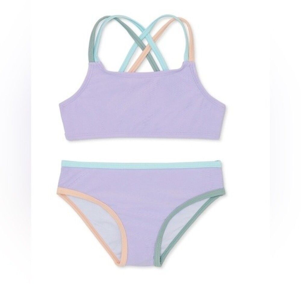 NWT Wonder Nation Baby Girl 2pc Bikini Size 12M Purple Lavender Sky